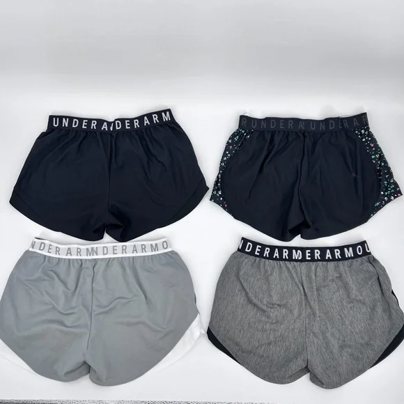 BUNDLE 4 Under Armour Women Play Up Loose Shorts Sz M Variety Pockets Logo Waist - Picture 2 of 16
